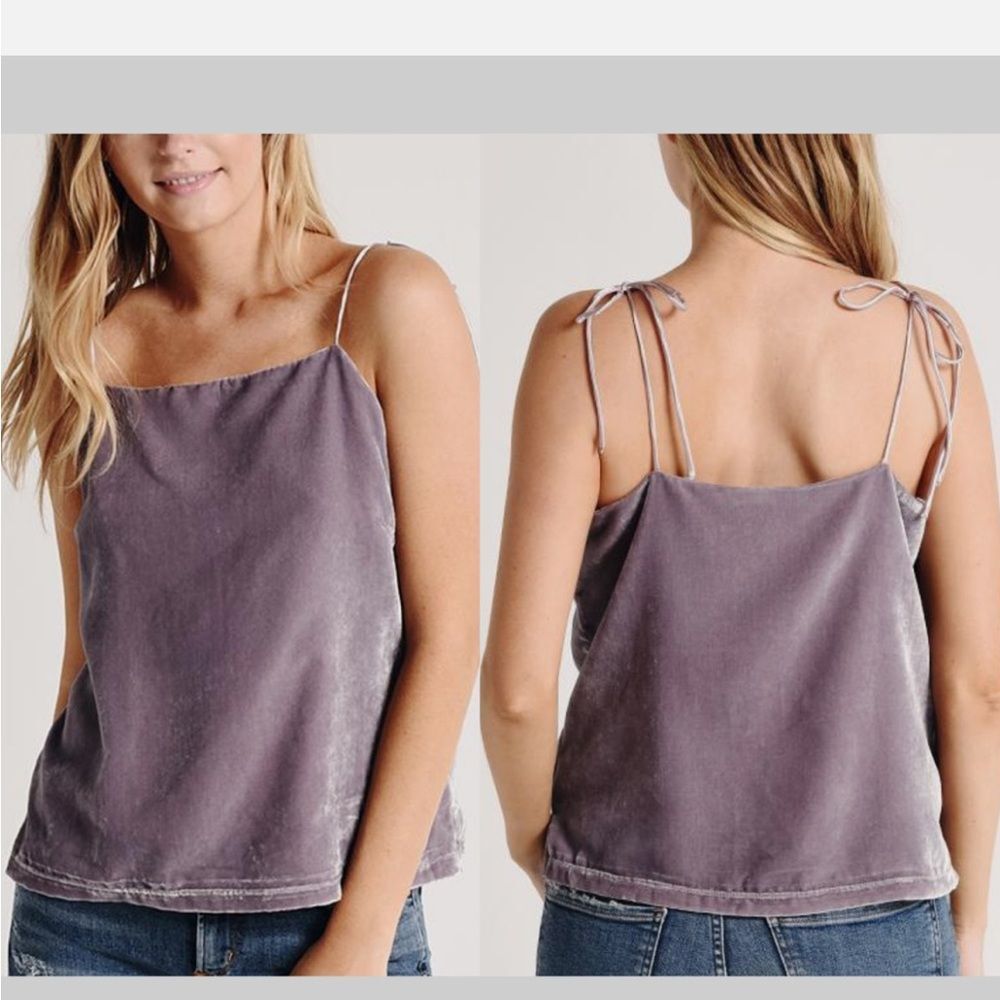 cupcakes & cashmere “Silver Mauve” Janika Velvet Tank Top - Size Small